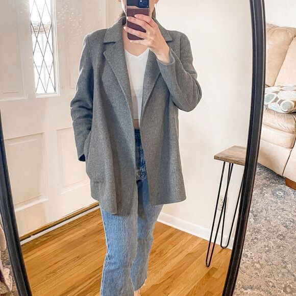 Theory Clairene Double Face Wool Cashmere Jacket Grey - Picture 8 of 10